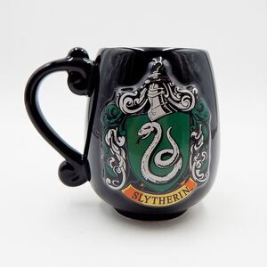 Harry Potter Embossed Slytherin House 3D Crest Ceramic Mug Black Warner Bros